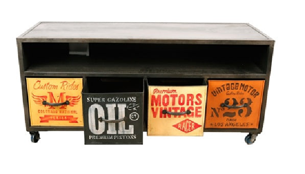 Mueble Aparador consola vitrina de hierro reciclado