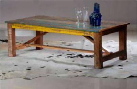 Mesa para centro baja o mesa de café vintage envejecida